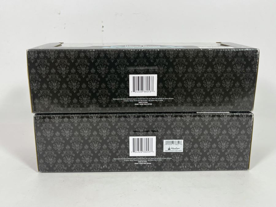 Pair Of Disneyland The Haunted Mansion Die-Cast Metal Hearse Vehicles New In Box White & Black Models [Photo 11]
