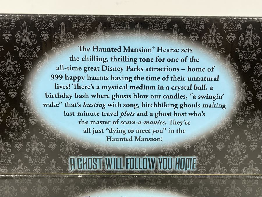 Pair Of Disneyland The Haunted Mansion Die-Cast Metal Hearse Vehicles New In Box White & Black Models [Photo 10]