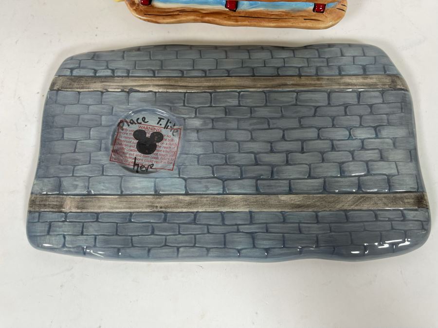 Heather Goldminc The Art Of Disney Jolly Trolley Ceramic Figurine Uses Tea Light 2 Pieces Slight Chip Underneath On One Of The Wheels - 9W X 5.5D X 9.5H See Photos Retails $80 [Photo 10]