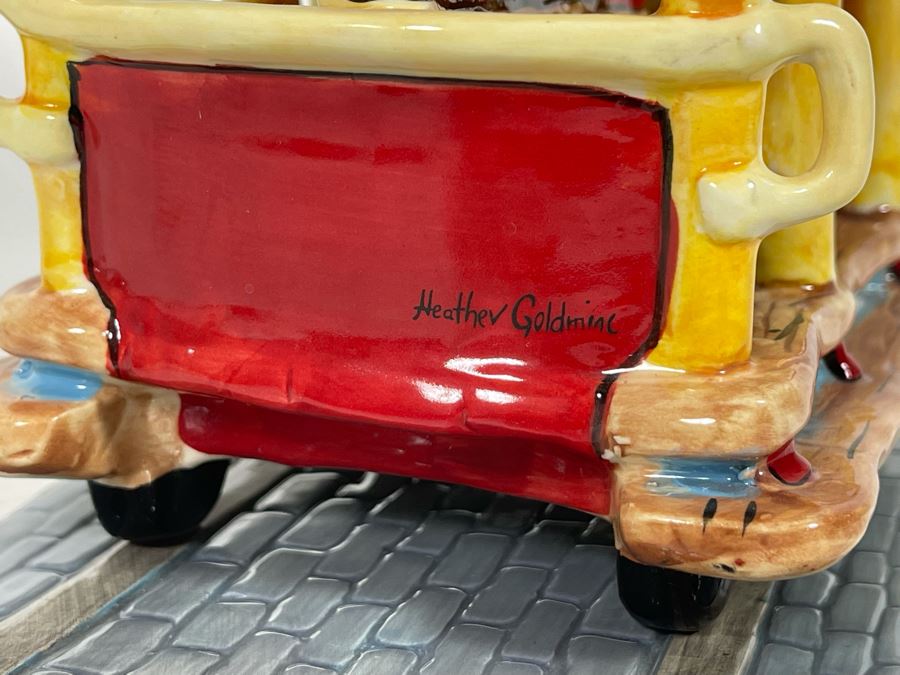 Heather Goldminc The Art Of Disney Jolly Trolley Ceramic Figurine Uses Tea Light 2 Pieces Slight Chip Underneath On One Of The Wheels - 9W X 5.5D X 9.5H See Photos Retails $80 [Photo 8]