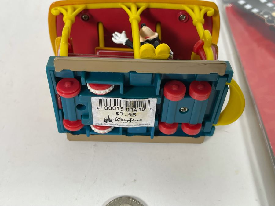 New Disneyland Mickey Mouse Pin Trading Starter Kit And Mickey Mouse Jolly Trolley Wind-up Toy [Photo 5]
