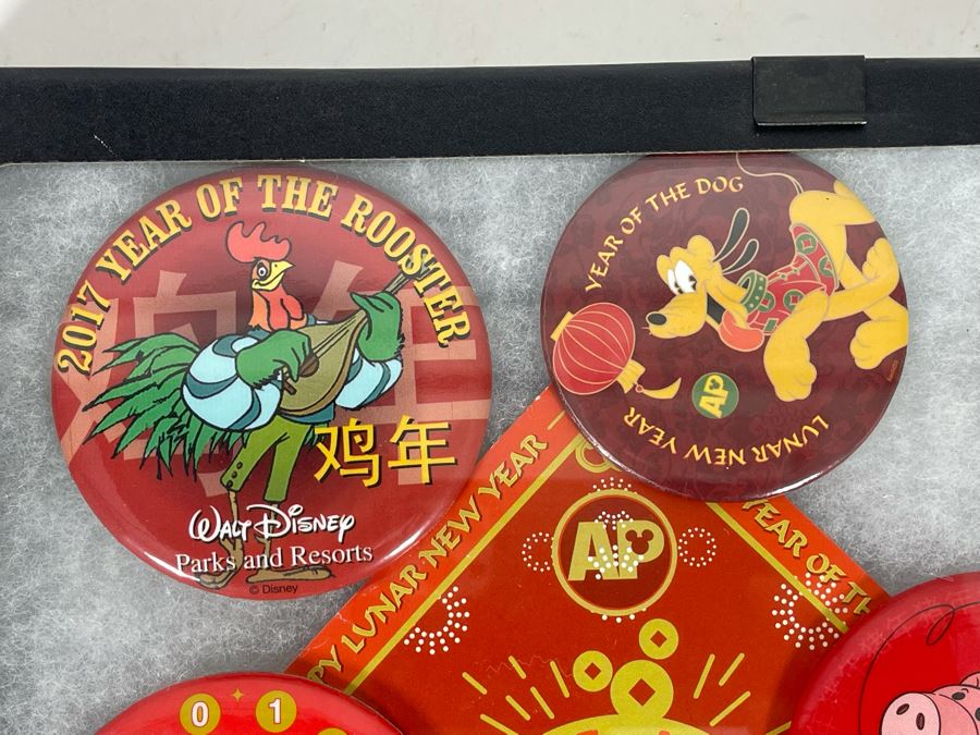 Disneyland Chinese New Year Buttons And Pins With Display Box 12 X 8 [Photo 4]