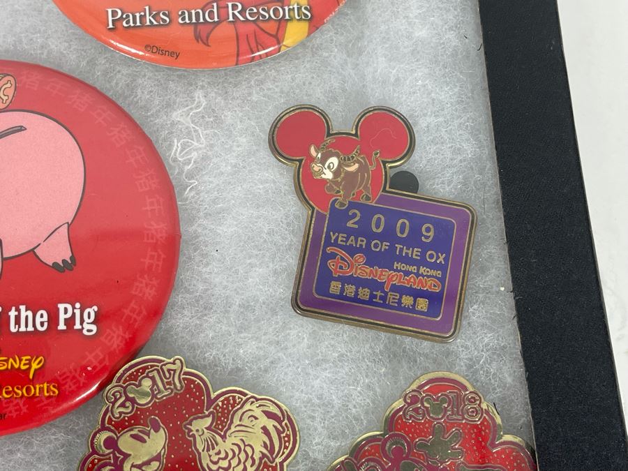 Disneyland Chinese New Year Buttons And Pins With Display Box 12 X 8 [Photo 9]