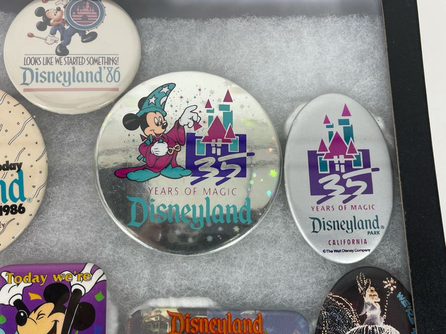 Disneyland Anniversary Buttons And Pin With (4) Display Boxes [Photo 7]
