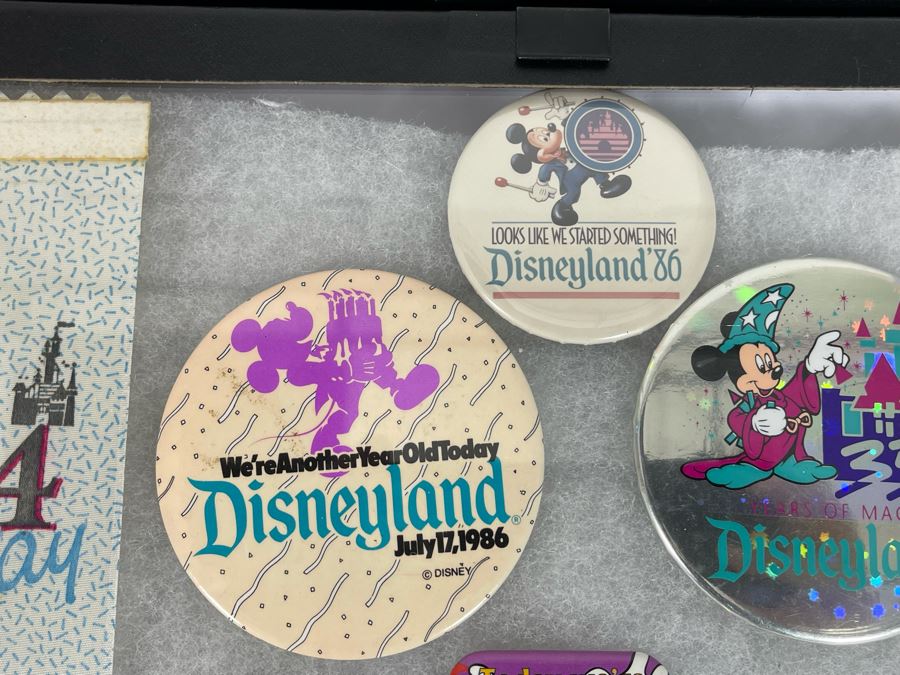 Disneyland Anniversary Buttons And Pin With (4) Display Boxes [Photo 8]