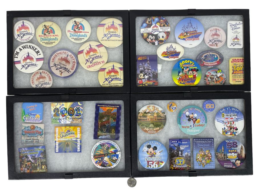 Disneyland Buttons With (4) Display Boxes [Photo 1]