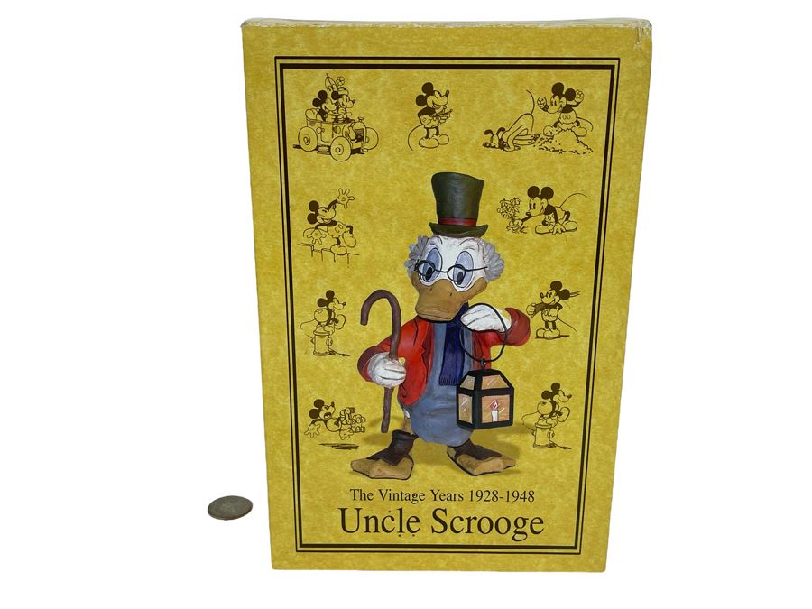 New In Box Disney The Vintage Years 1928-1948 Uncle Scrooge Poliwogg Sculpture Department 56 Box Is 10'H