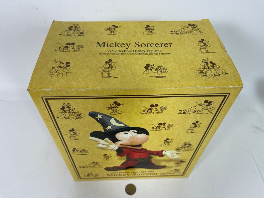 New In Box Disney The Vintage Years 1928-1948 Mickey Mouse Sorcerer Poliwogg Sculpture Box Is 12”H [Photo 3]
