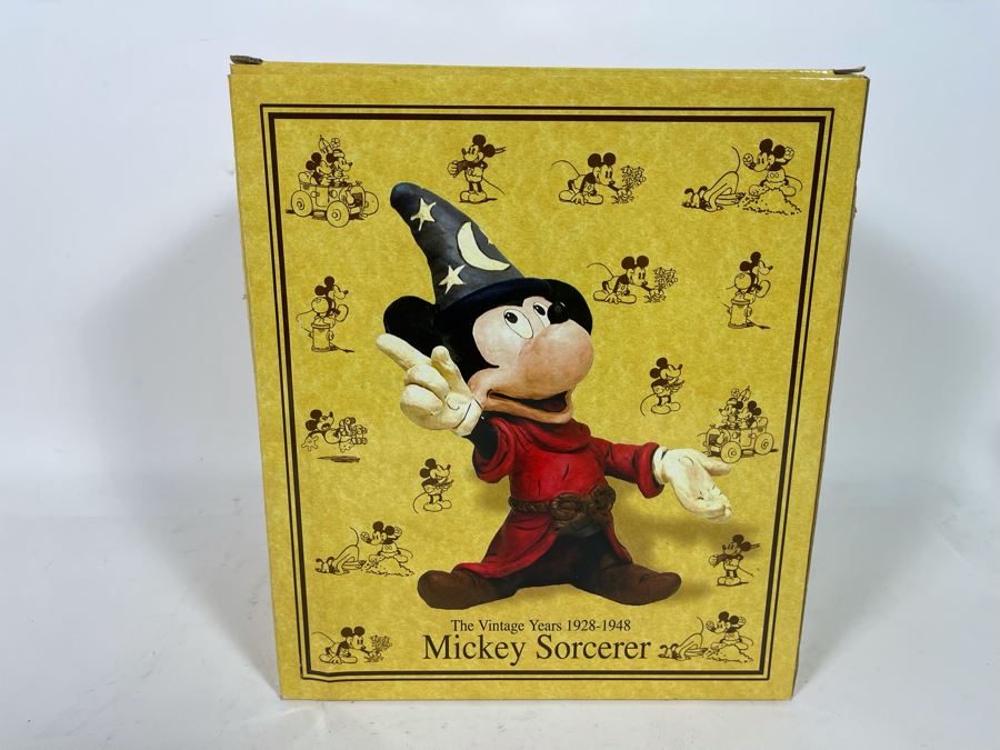 New In Box Disney The Vintage Years 1928-1948 Mickey Mouse Sorcerer Poliwogg Sculpture Box Is 12”H [Photo 4]
