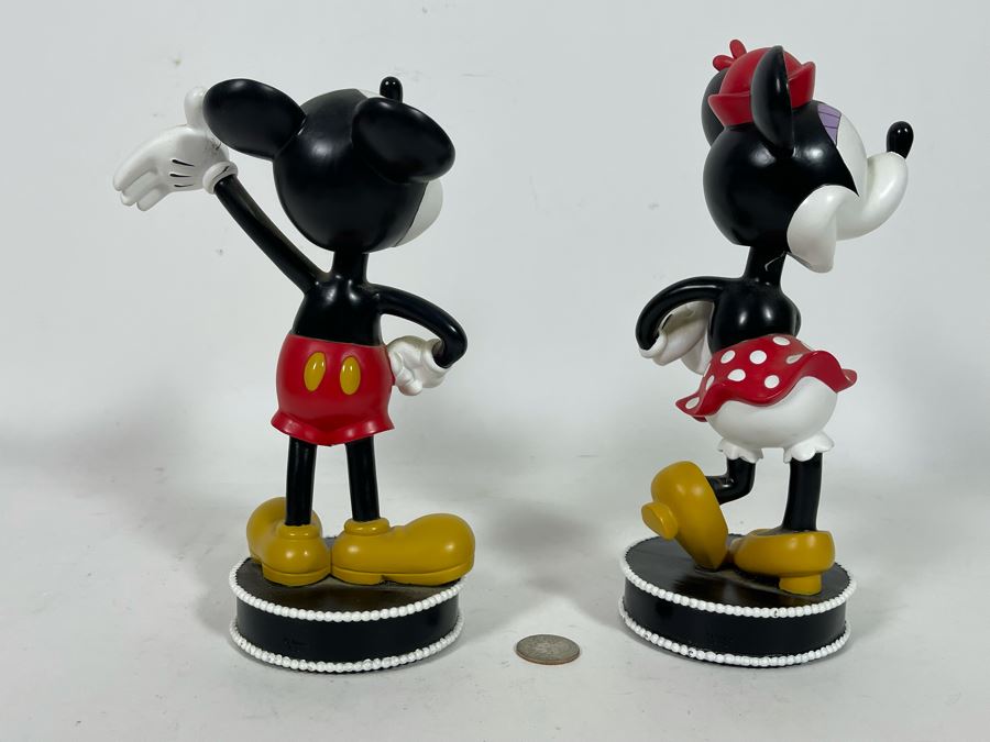 Pair Of Disneyland Resort Mickey Mouse And Minnie Mouse Bobblehead Figurines 9H [Photo 6]