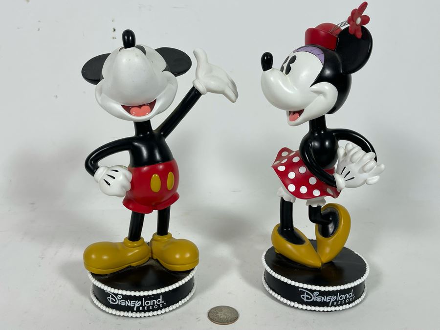 Pair Of Disneyland Resort Mickey Mouse And Minnie Mouse Bobblehead ...