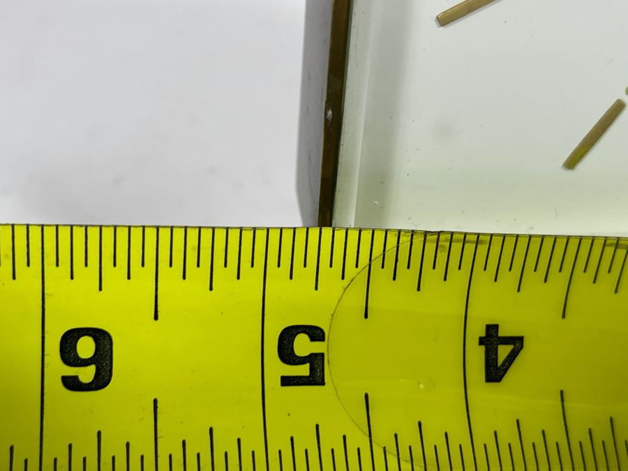 Mid-Century Modern Brass Desk Clock By Semca Untested Sold For Display Only 5W X 5.5H [Photo 8]