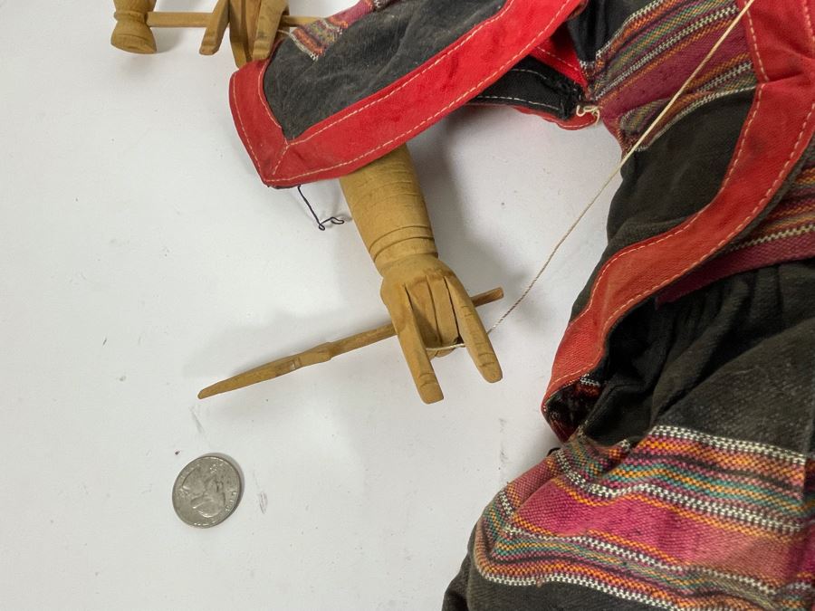 Vintage Handmade Eastern Puppet With Mask Some Strings Need To Be Reattached [Photo 6]
