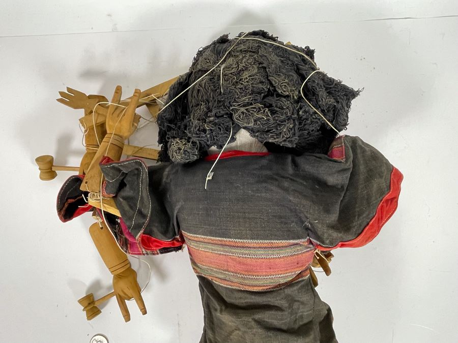 Vintage Handmade Eastern Puppet With Mask Some Strings Need To Be Reattached [Photo 9]