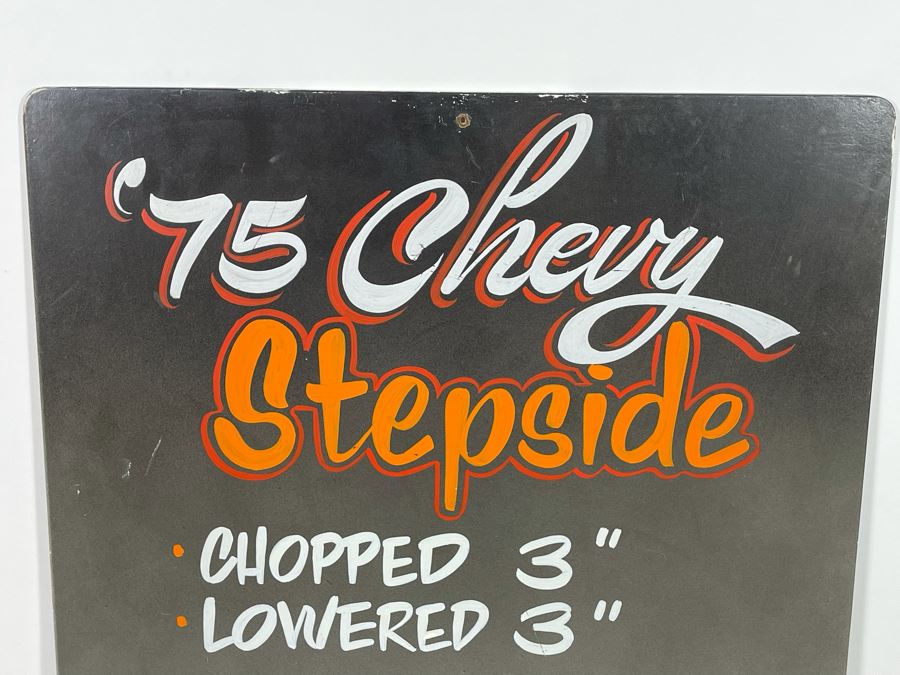 Custom Hand-painted Car Show Display Sign For Lowrider 1975 Chevy Stepside Donovan’s By Gran Sport Boulder 21 X 29 [Photo 2]