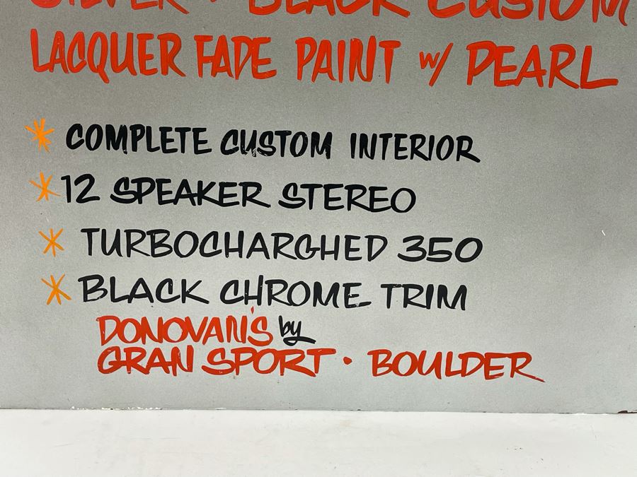 Custom Hand-painted Car Show Display Sign For Lowrider 1975 Chevy Stepside Donovan’s By Gran Sport Boulder 21 X 29 [Photo 4]