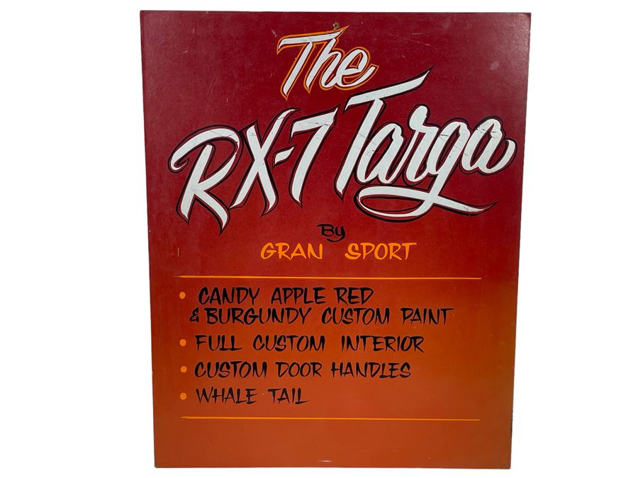 Custom Hand-painted Car Show Display Sign For The RX-7 Targa Donovan’s By Gran Sport 24 X 30 [Photo 1]