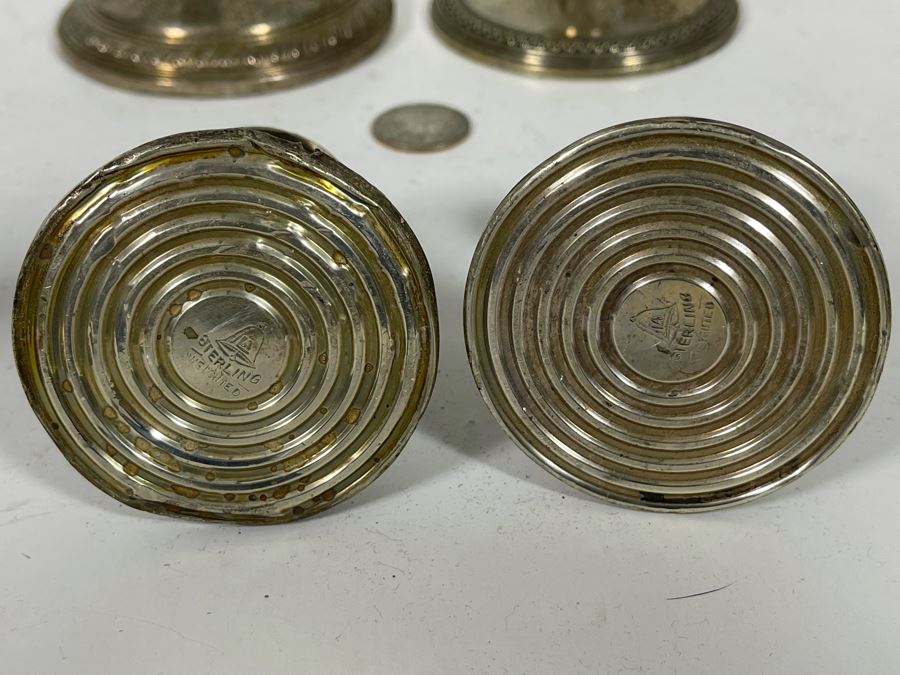 Pair Of Weighted Sterling Silver Candelabras 9H And Six Weighted Sterling Silver Candle Holders [Photo 16]