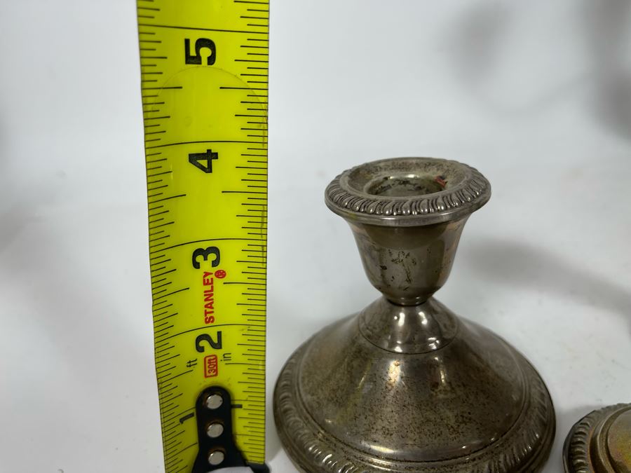 Pair Of Weighted Sterling Silver Candelabras 9H And Six Weighted Sterling Silver Candle Holders [Photo 12]
