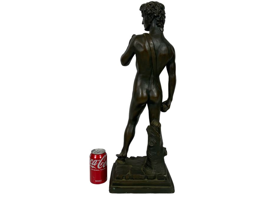 Marwal Industries Inc Chalkware Sculpture Of David By M. Lucchesi 9W X 8D X 26.5H - See Photos For Several Dings [Photo 20]