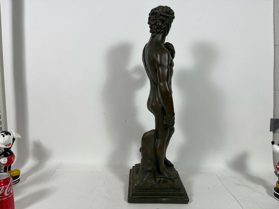 Marwal Industries Inc Chalkware Sculpture Of David By M. Lucchesi 9W X 8D X 26.5H - See Photos For Several Dings [Photo 15]