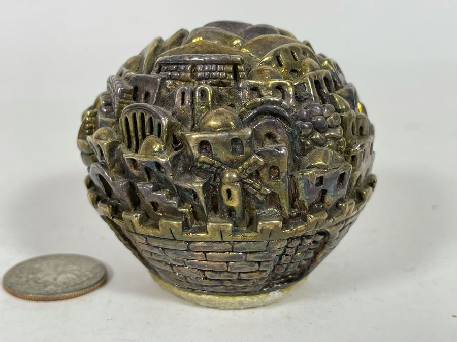 Sterling Silver 925 Jerusalem Spherical Sculpture [Photo 5]