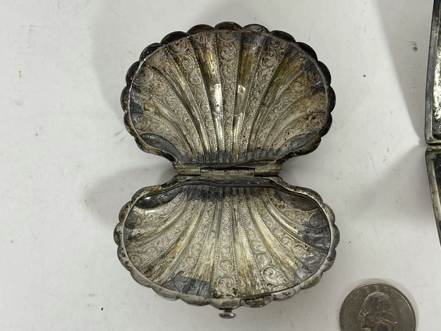 Pair Of Sterling Silver Cases - Both Latches Need Work - 59g [Photo 9]