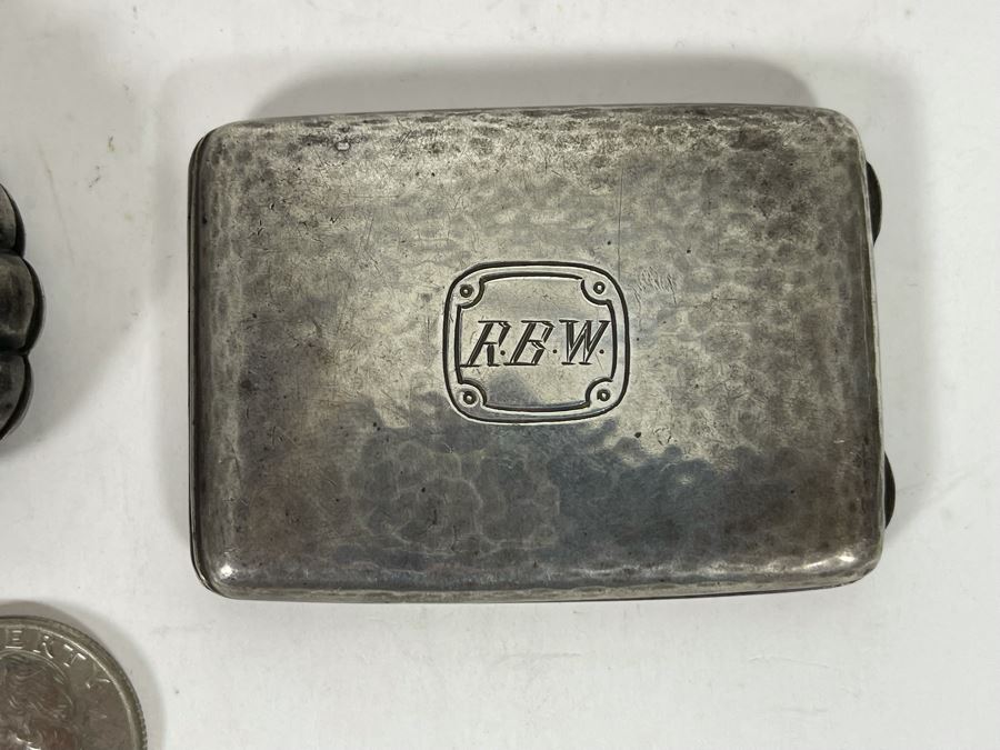 Pair Of Sterling Silver Cases - Both Latches Need Work - 59g [Photo 6]