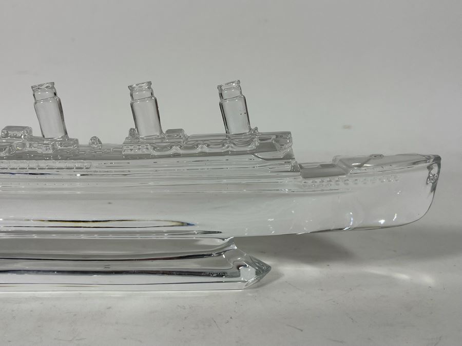 Waterford Crystal Titanic Steam Ship Model Figurine 11W X 3.5H