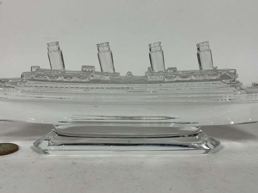 Waterford Crystal Titanic Steam Ship Model Figurine 11W X 3.5H