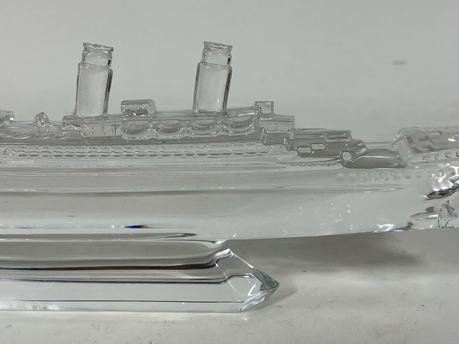 Waterford Crystal Titanic Steam Ship Model Figurine 11W X 3.5H