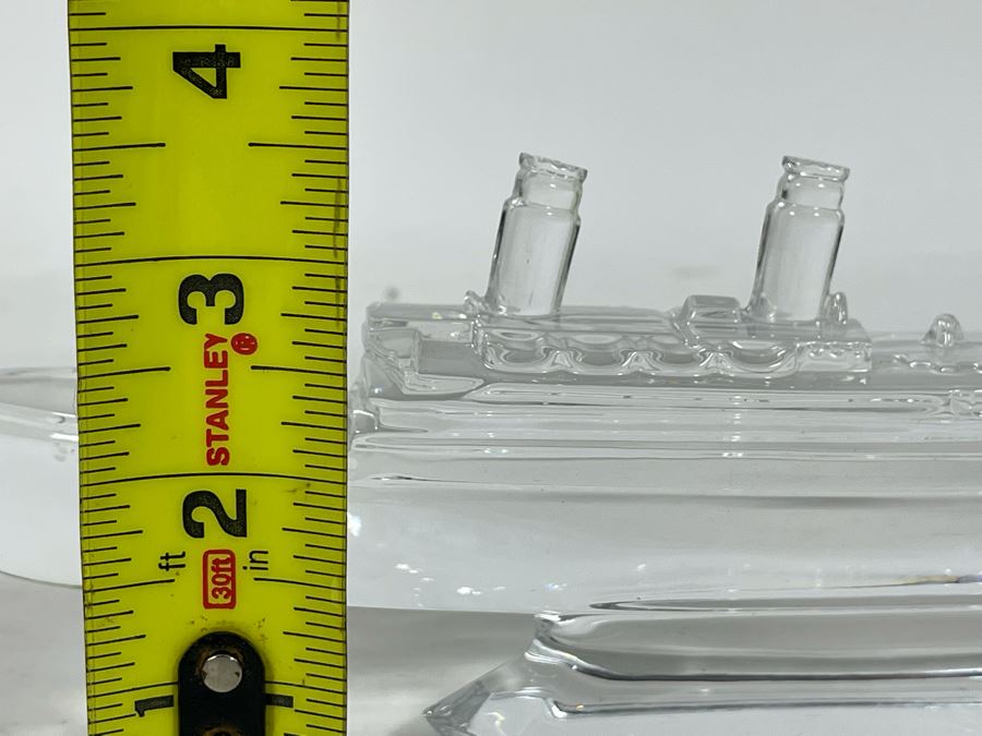 Waterford Crystal Titanic Steam Ship Model Figurine 11W X 3.5H [Photo 17]