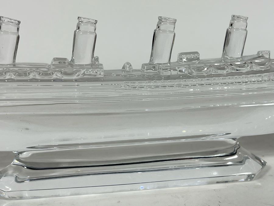Waterford Crystal Titanic Steam Ship Model Figurine 11W X 3.5H [Photo 7]