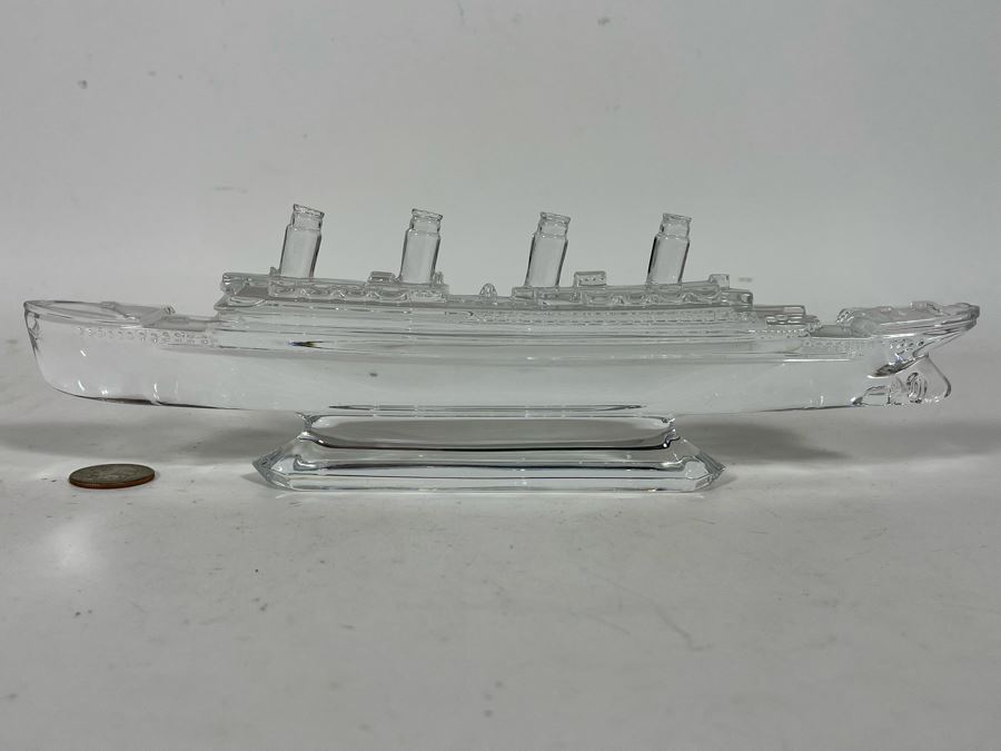 Waterford Crystal Titanic Steam Ship Model Figurine 11W X 3.5H