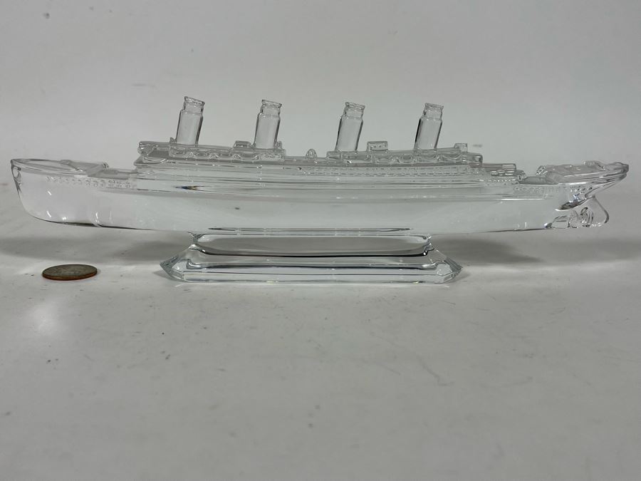 Waterford Crystal Titanic Steam Ship Model Figurine 11W X 3.5H [Photo 3]