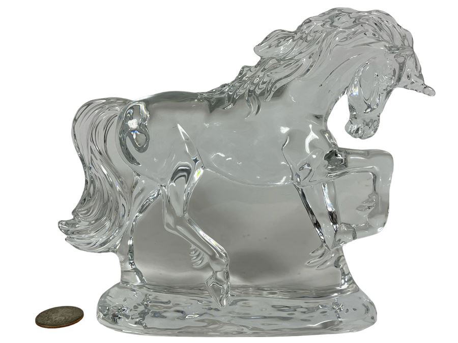 Waterford Crystal Unicorn Horse Sculpture Figurine 8W X 6H