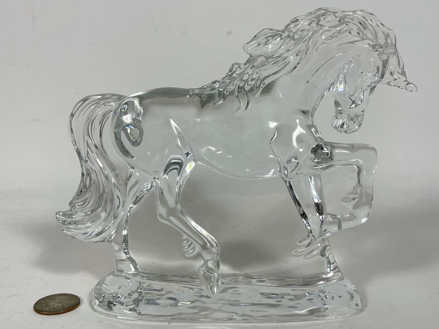 Waterford Crystal Unicorn Horse Sculpture Figurine 8W X 6H [Photo 3]