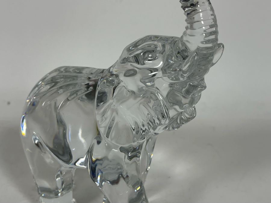 Waterford Crystal Elephant With Raised Trunk Sculpture Figurine 5.5W X 7H [Photo 6]