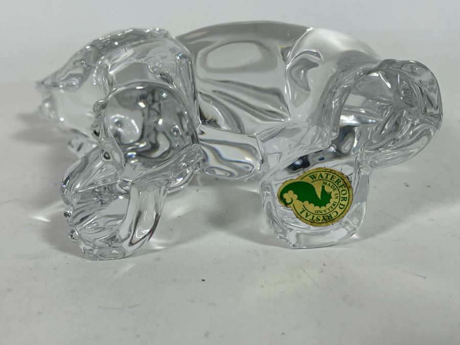 Waterford Crystal Elephant With Raised Trunk Sculpture Figurine 5.5W X 7H [Photo 11]