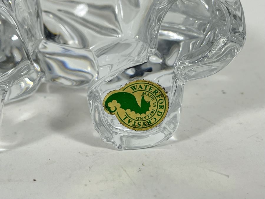 Waterford Crystal Elephant With Raised Trunk Sculpture Figurine 5.5W X 7H [Photo 12]
