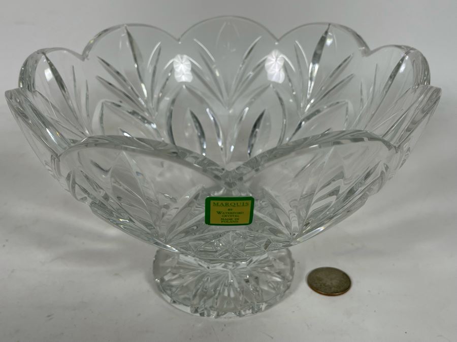 Marquis By Waterford Crystal Footed Bowl Made In Poland 7.5W X 5H [Photo 6]