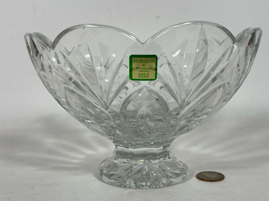 Marquis By Waterford Crystal Footed Bowl Made In Poland 7.5W X 5H [Photo 2]