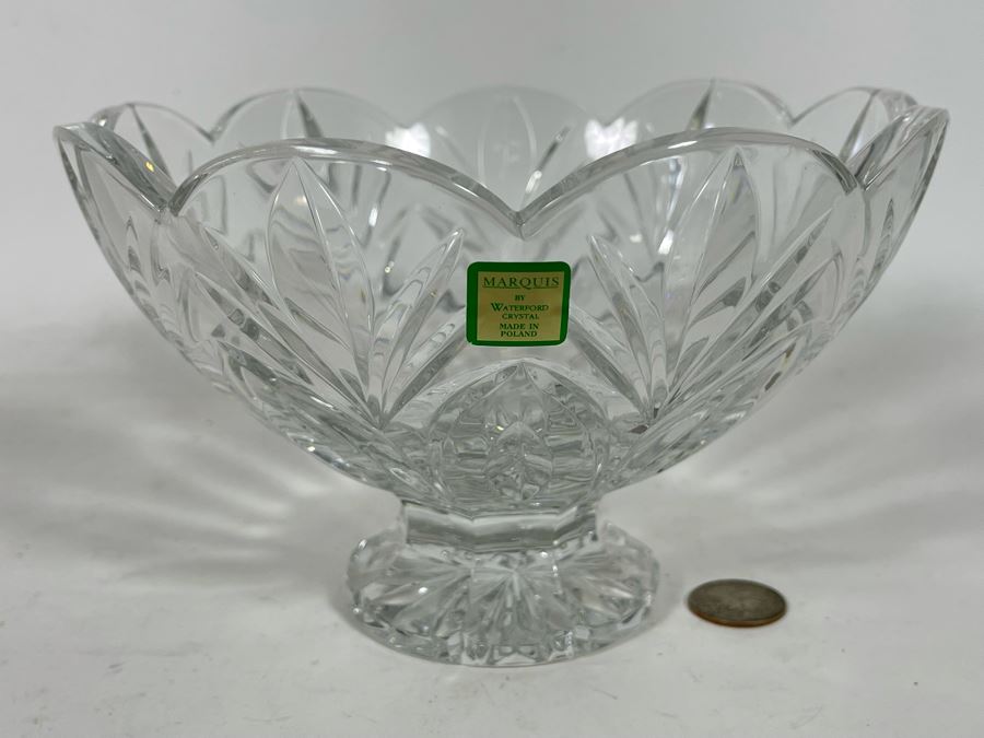 Marquis By Waterford Crystal Footed Bowl Made In Poland 7.5W X 5H [Photo 3]
