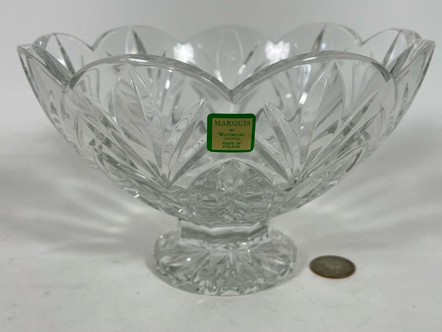 Marquis By Waterford Crystal Footed Bowl Made In Poland 7.5W X 5H [Photo 4]