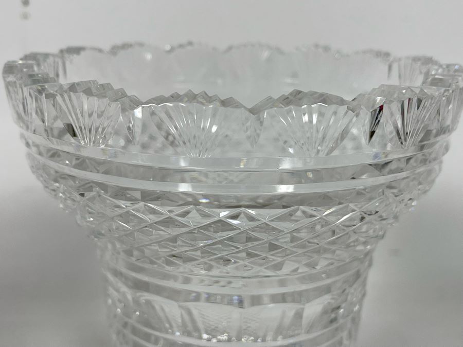 Waterford Cut Crystal Footed Vase 5.5w X 9h