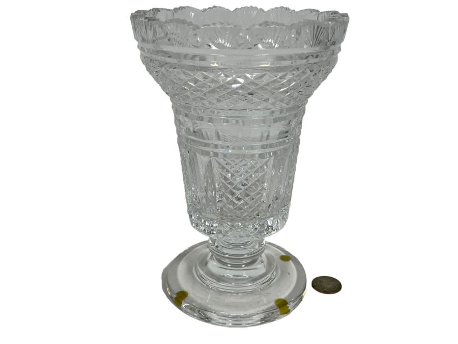 Waterford Cut Crystal Footed Vase 5.5W X 9H