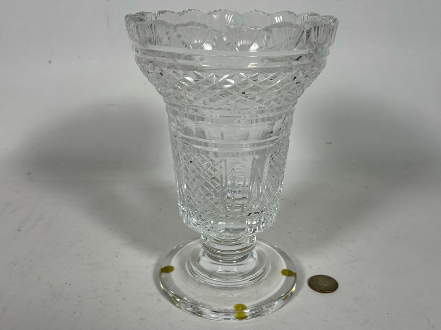 Waterford Cut Crystal Footed Vase 5.5W X 9H [Photo 3]