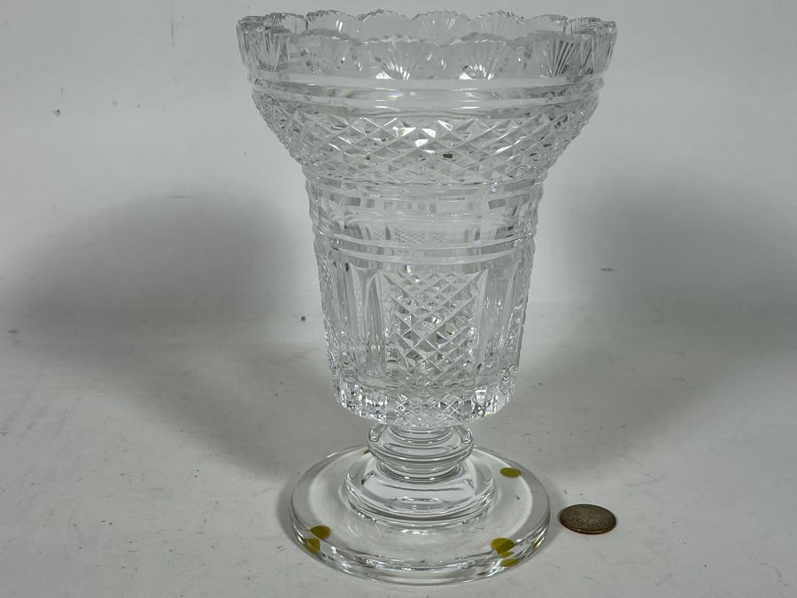 Waterford Cut Crystal Footed Vase 5.5W X 9H [Photo 6]