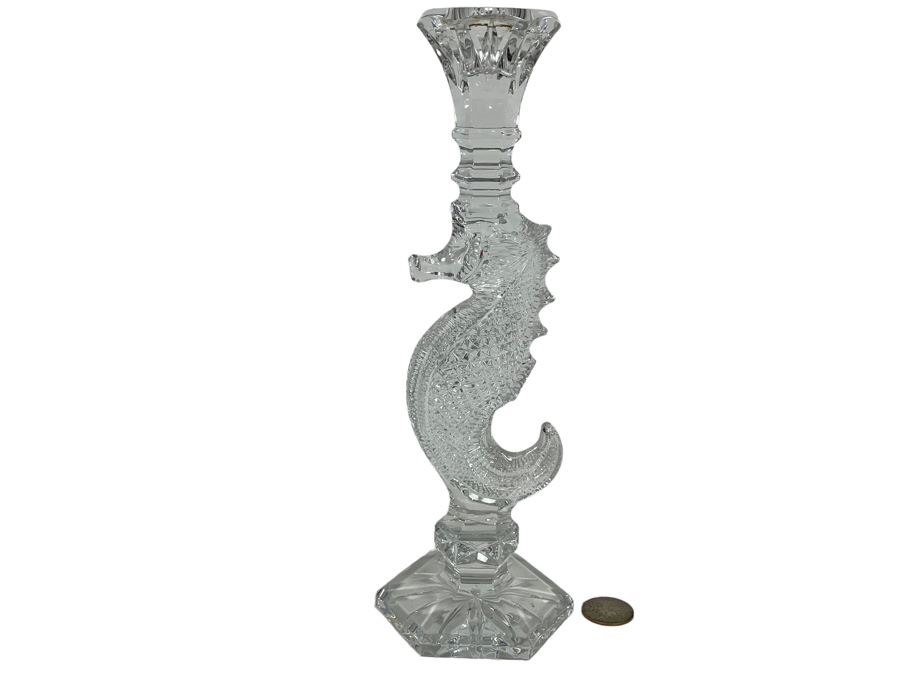 Waterford Crystal Seahorse Candlestick 10.5H