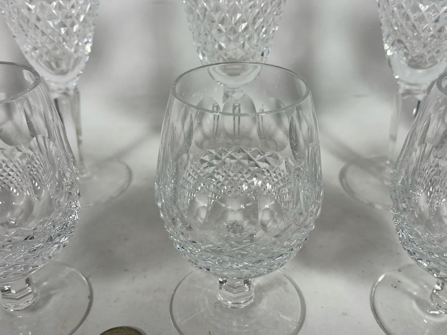 Waterford Crystal Colleen (5) Small Brandy Stemware Glasses 4.5” And (5) Champagne Flute Stemware Glasses 7 3/8- Replacements Value $1,000 [Photo 7]